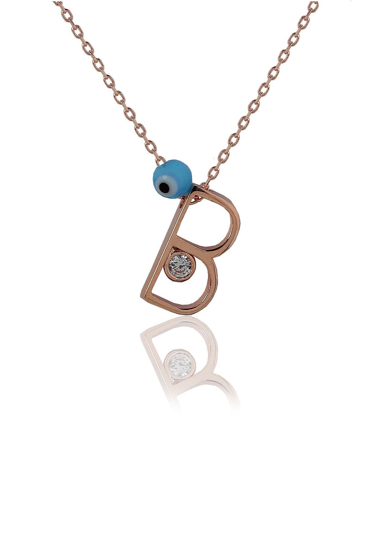 B Harf Gümüş Kolye SGTL4111