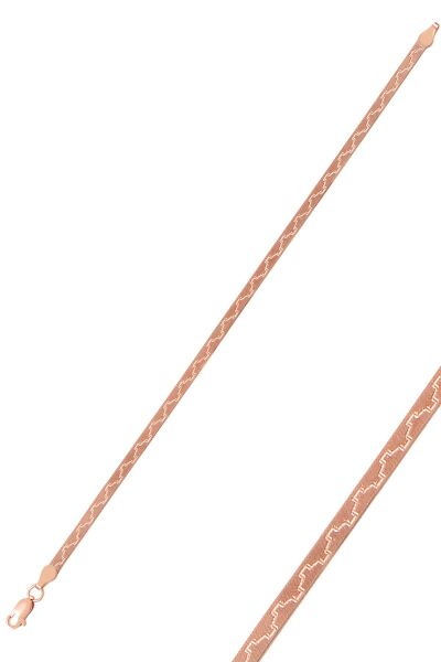 Gümüş desenli çif taraflı italyan yassı bileklik SGTL9838ROSE