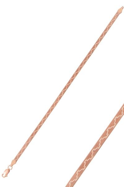 Gümüş desenli çif taraflı italyan yassı bileklik SGTL9838ROSE