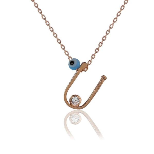 U Harf Gümüş Kolye SGTL4112