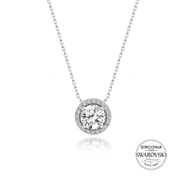 Gümüş Swarovski taşlı pırlanta modeli yuvarlak üçlü set SGTL20518SETA