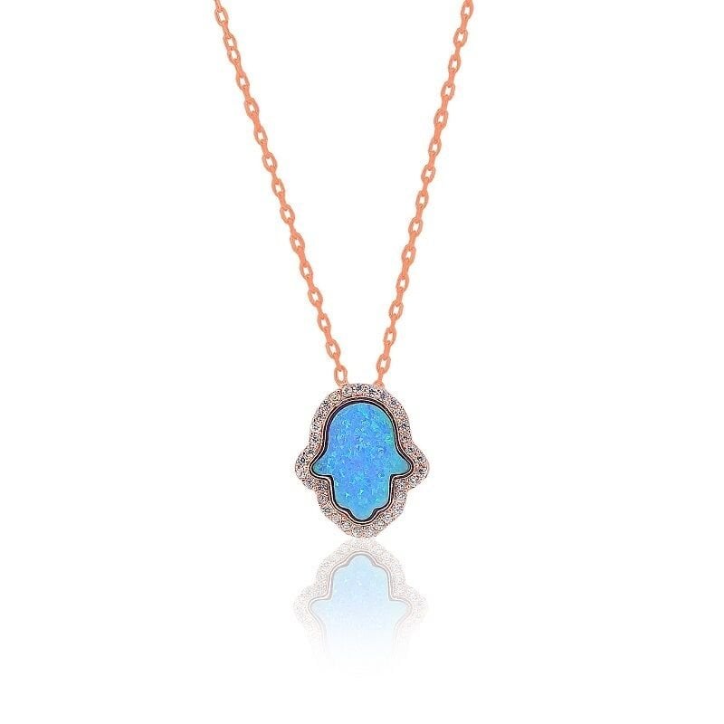 opal taşlı fatma ana eli kolye SGTL3064