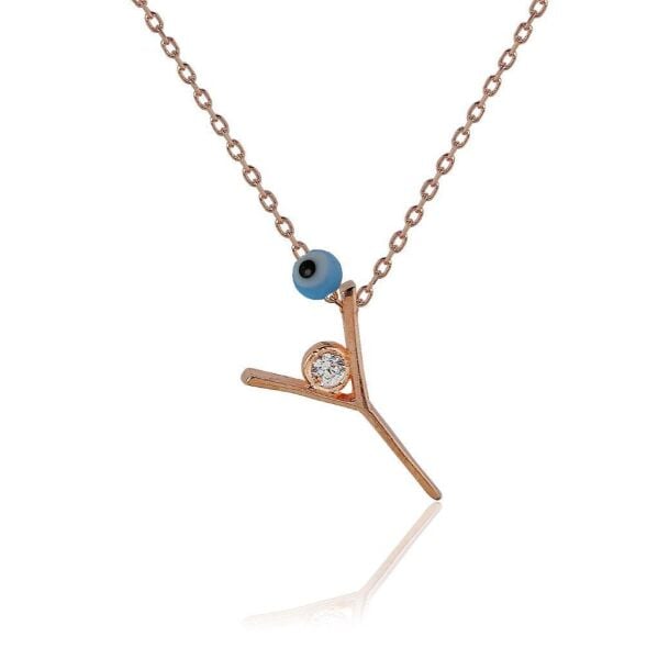 Y Harf Gümüş Kolye SGTL4115