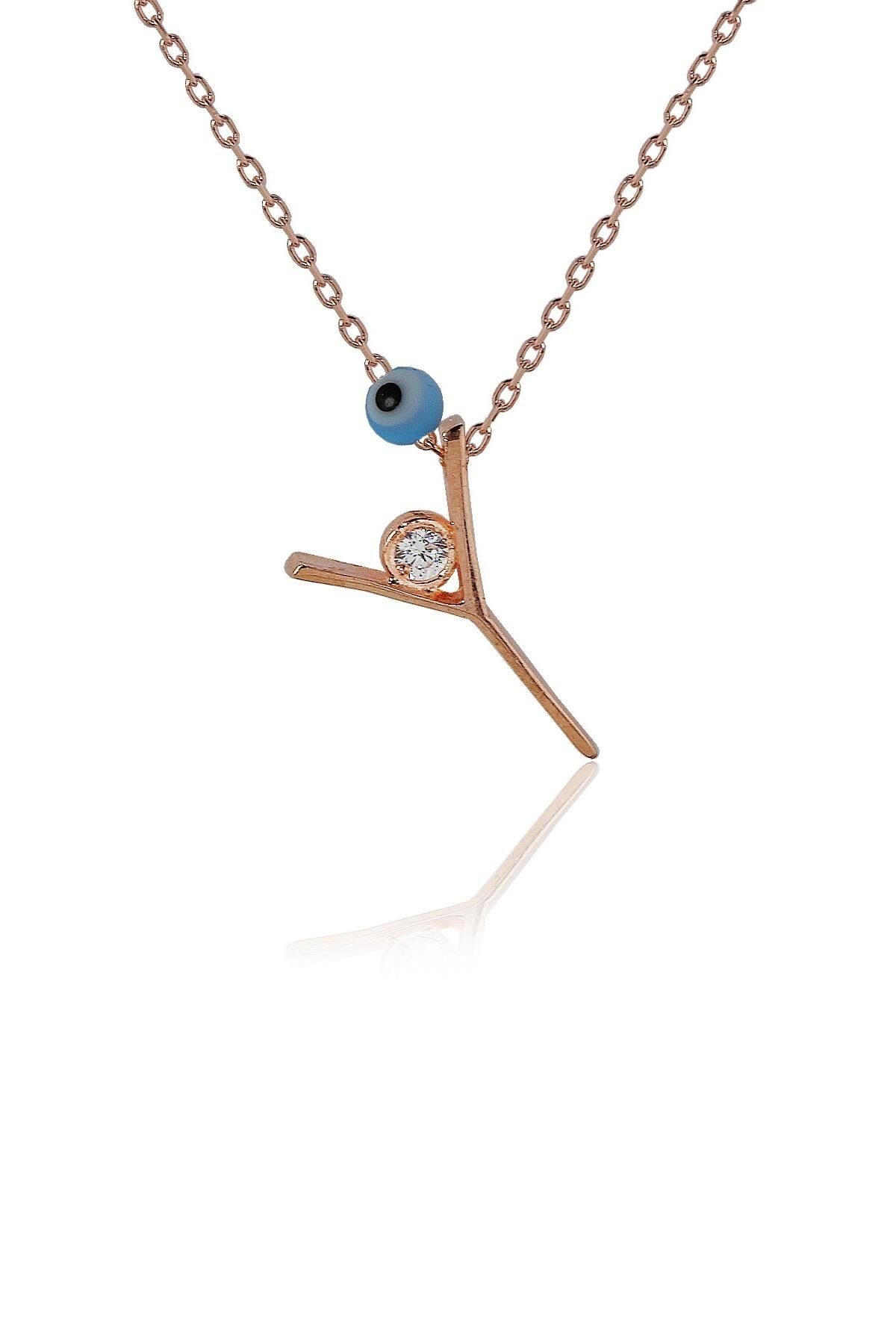 Y Harf Gümüş Kolye SGTL4115