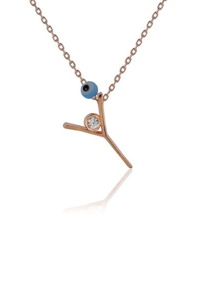 Y Harf Gümüş Kolye SGTL4115