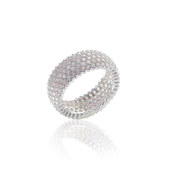 tamtur beş sıralı zirkon taşlı rodajlı yüzük SGTL5730