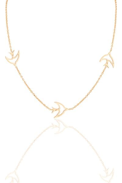 Gümüş rose martı kolye SGTL12319ROSE