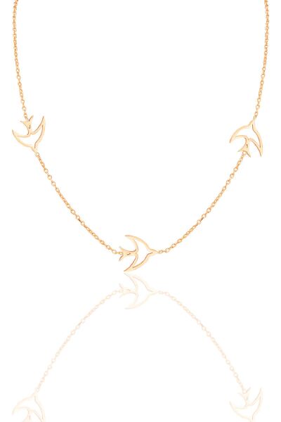 Gümüş rose martı kolye SGTL12319ROSE