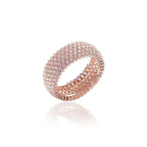 tamtur beş sıralı zirkon taşlı rose  yüzük SGTL5731