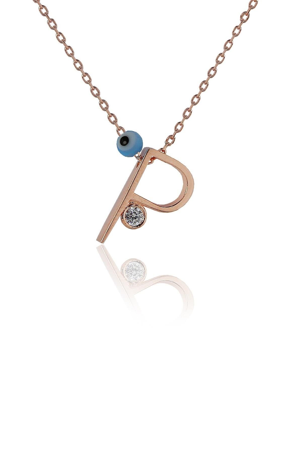 P Harf Gümüş Kolye SGTL4118