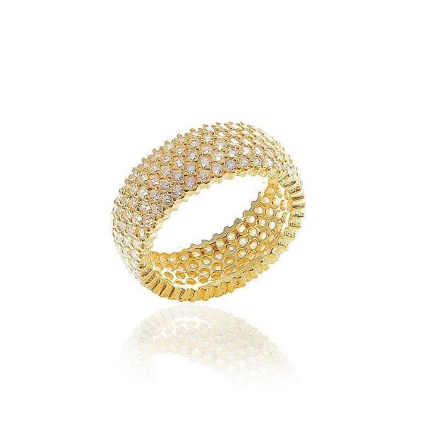 tamtur beş sıralı zirkon taşlı yaldızlı  yüzük SGTL5732