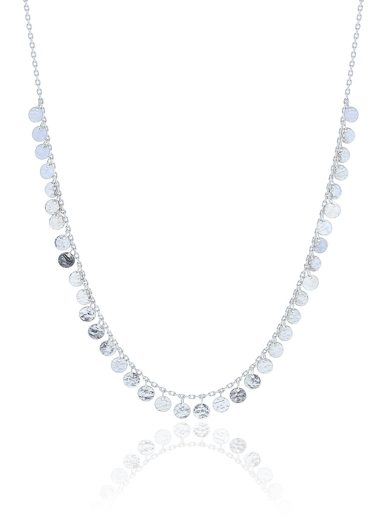 Gümüş rodyumlu dövme modeli pullu kolye SGTL10485RODAJ