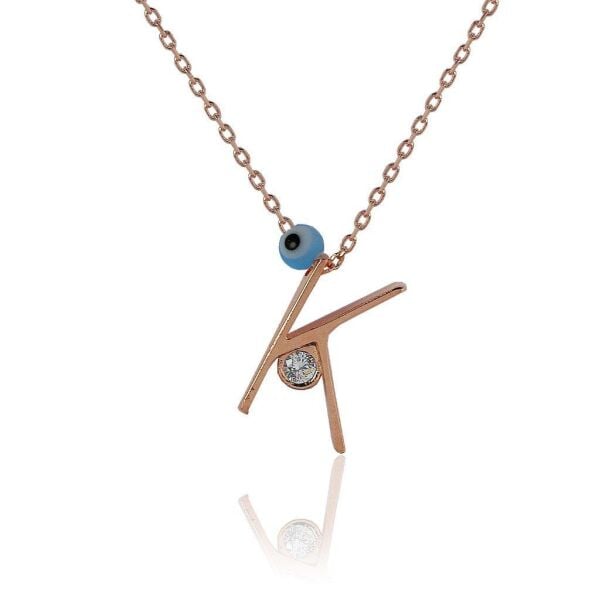 K Harf Gümüş Kolye SGTL4121