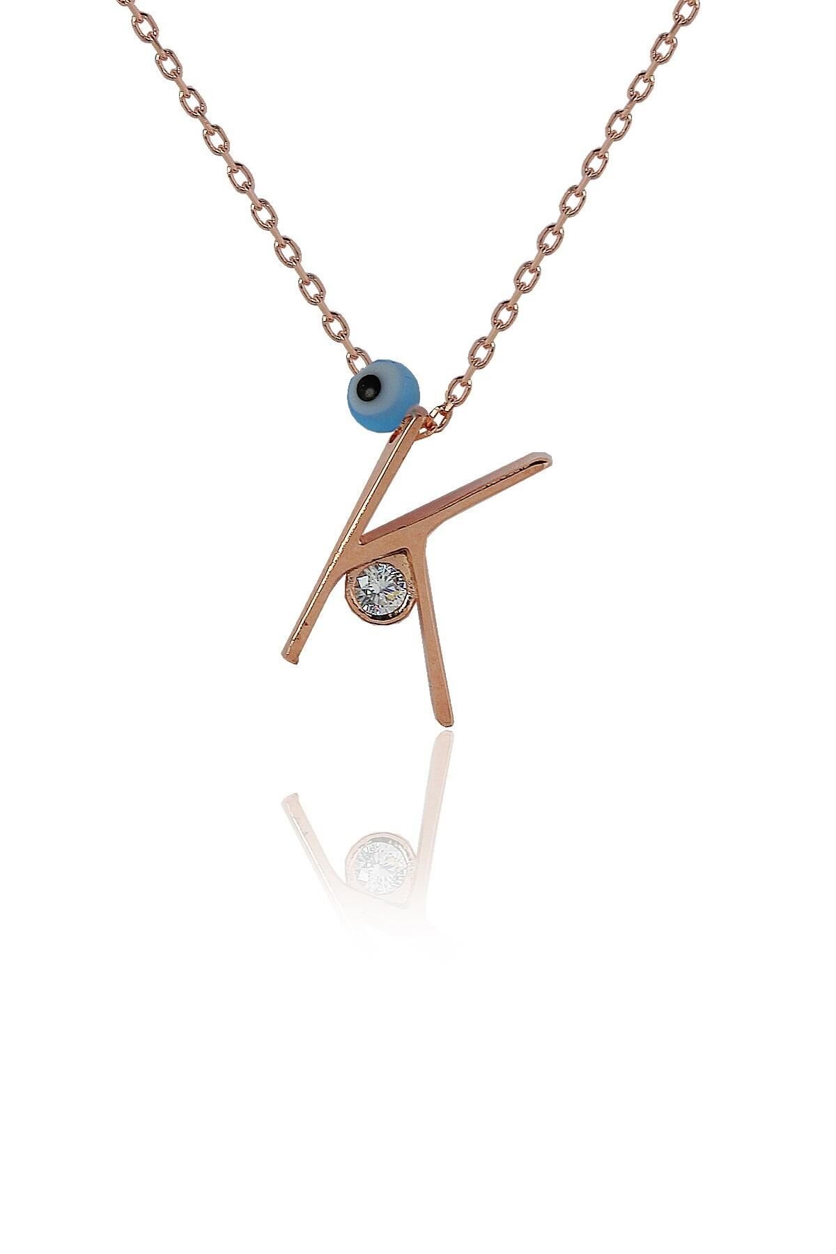 K Harf Gümüş Kolye SGTL4121