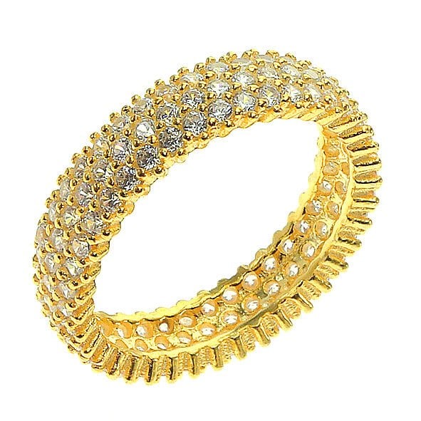 tamtur yaldızlı üç sıralı zirkon taşlı yüzük SGTL5735