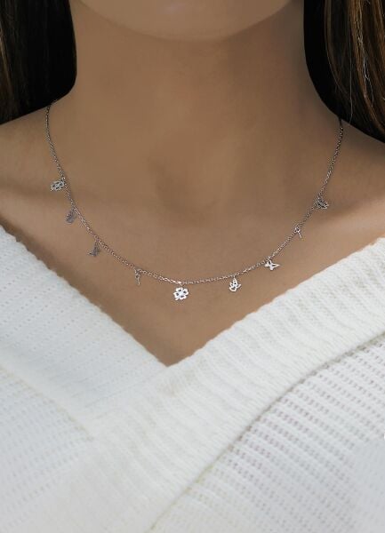 Gümüş rodyumlu kısmet  şans kolyesi  SGTL10486RODAJ