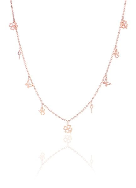 Gümüş rose kısmet şans kolyesi SGTL10486ROSE