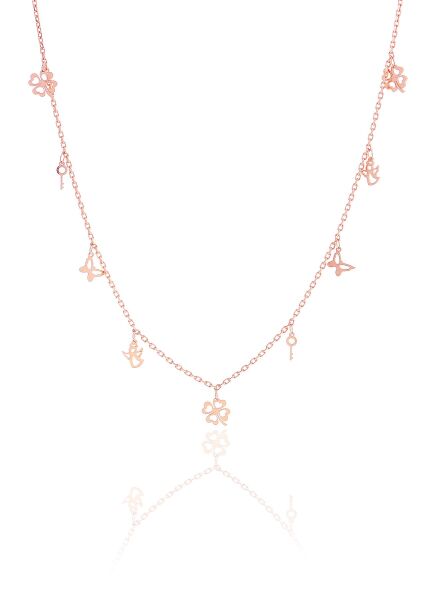 Gümüş rose kısmet şans kolyesi SGTL10486ROSE