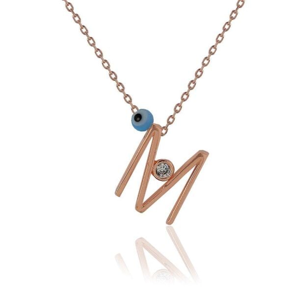 M Harf Gümüş Kolye SGTL4123