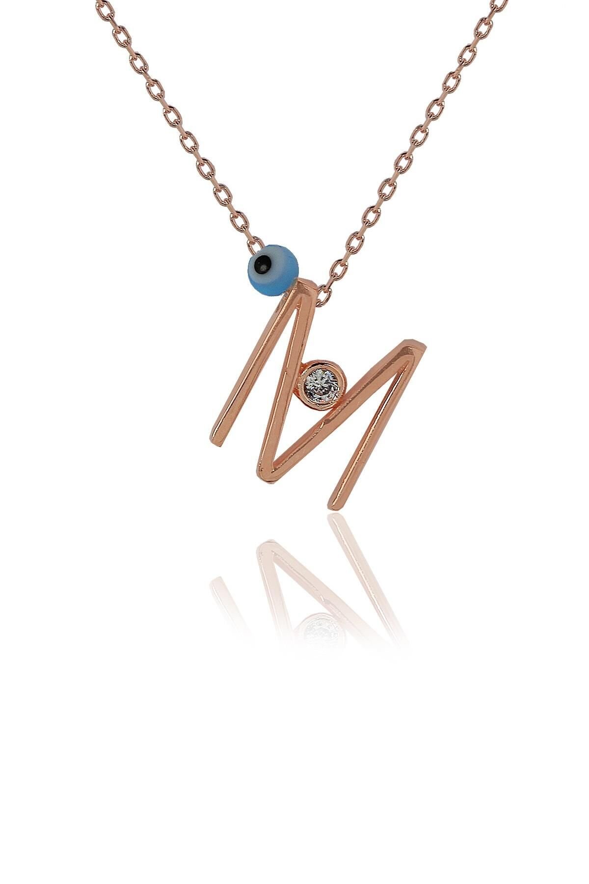 M Harf Gümüş Kolye SGTL4123