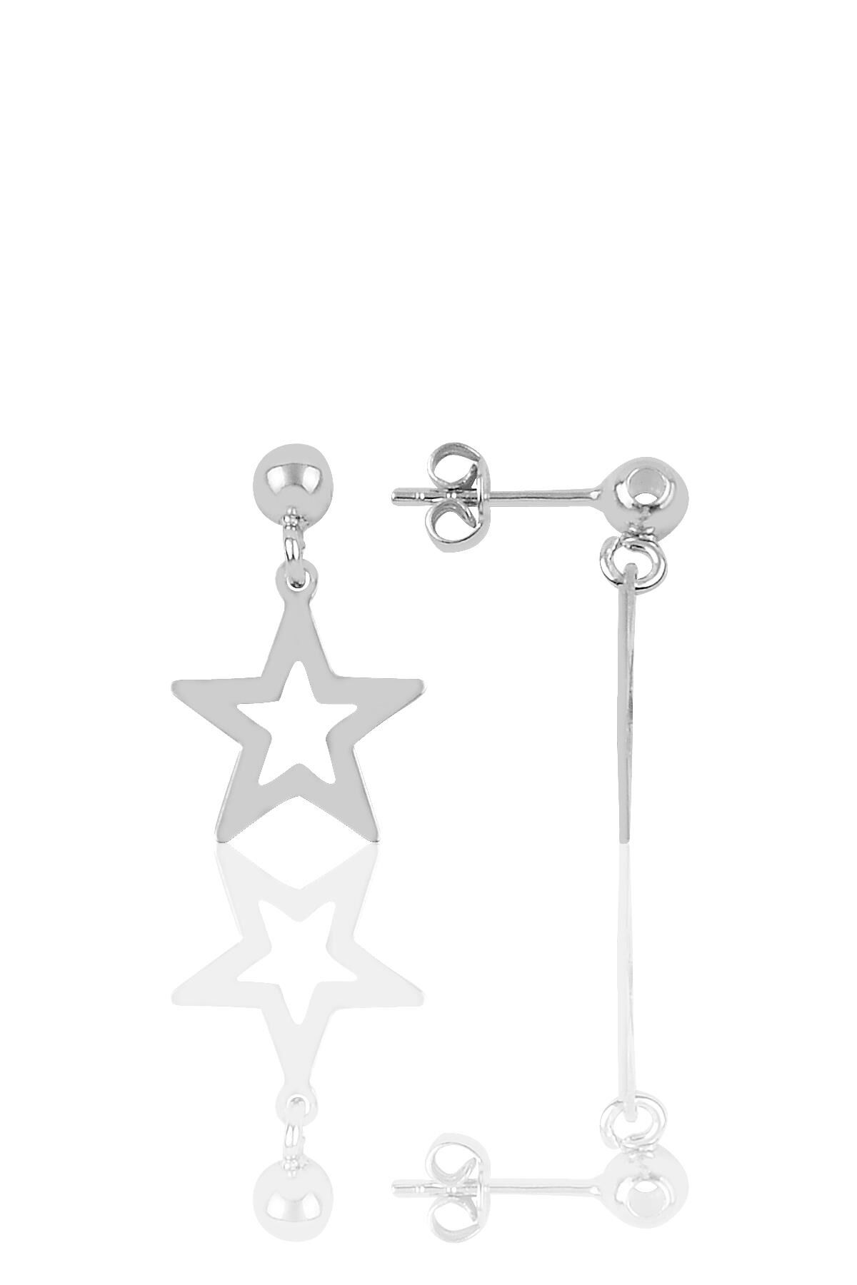 Gümüş rodyumlu yıldız modeli küpe SGTL9846RODAJ