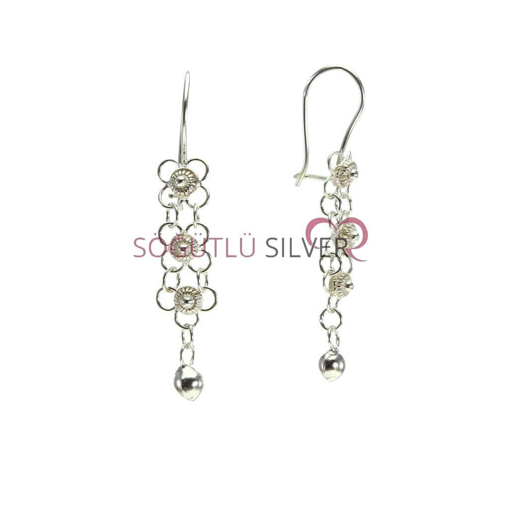 Telkari Üç sıra Kişniş Küpe SGTL6275