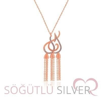 alevli rose kolye kolye4633