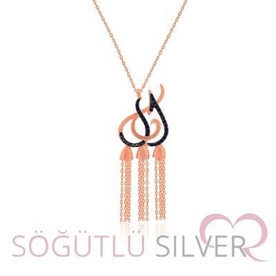 alevli rose kolye kolye4632
