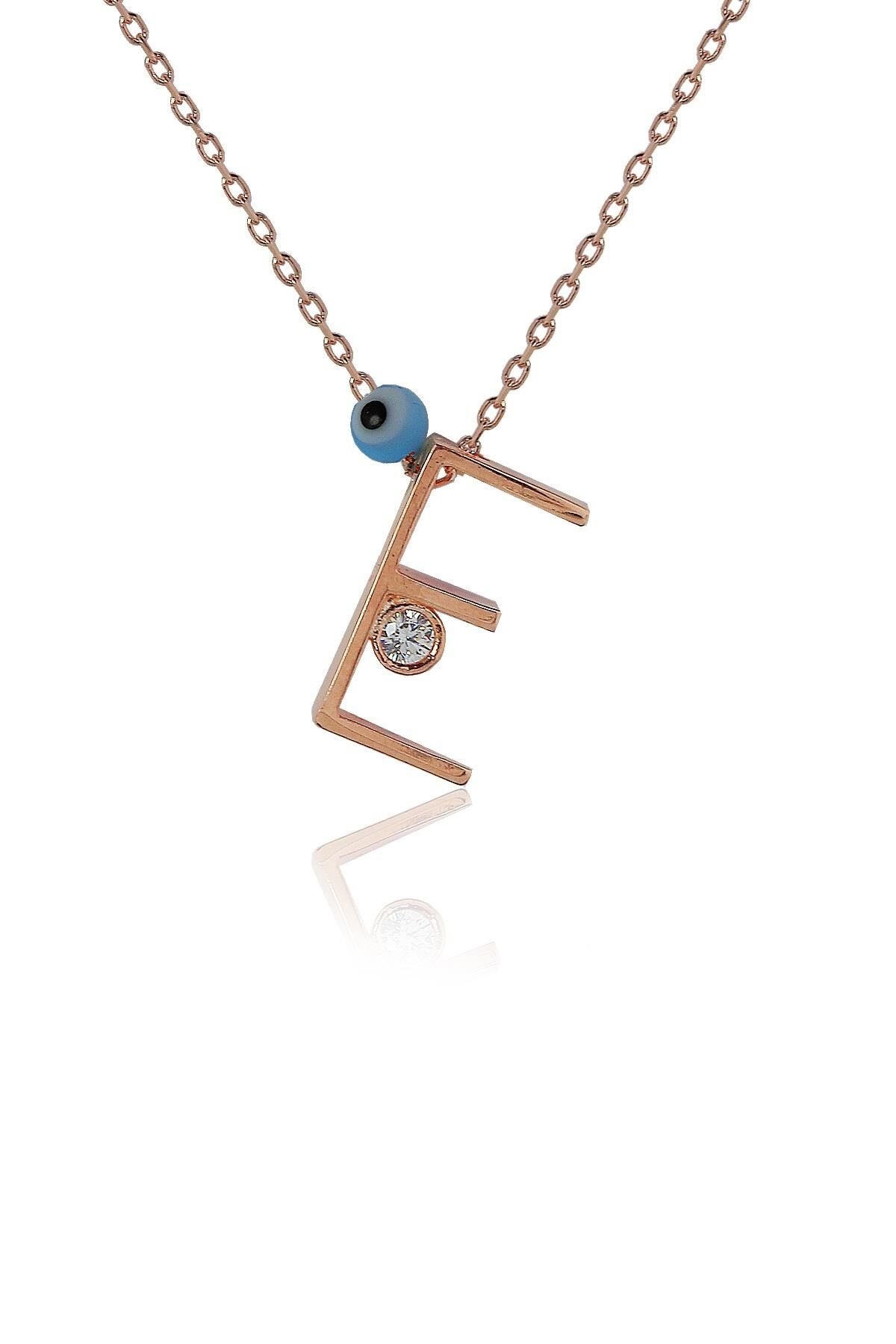 E Harf Gümüş Kolye SGTL4127