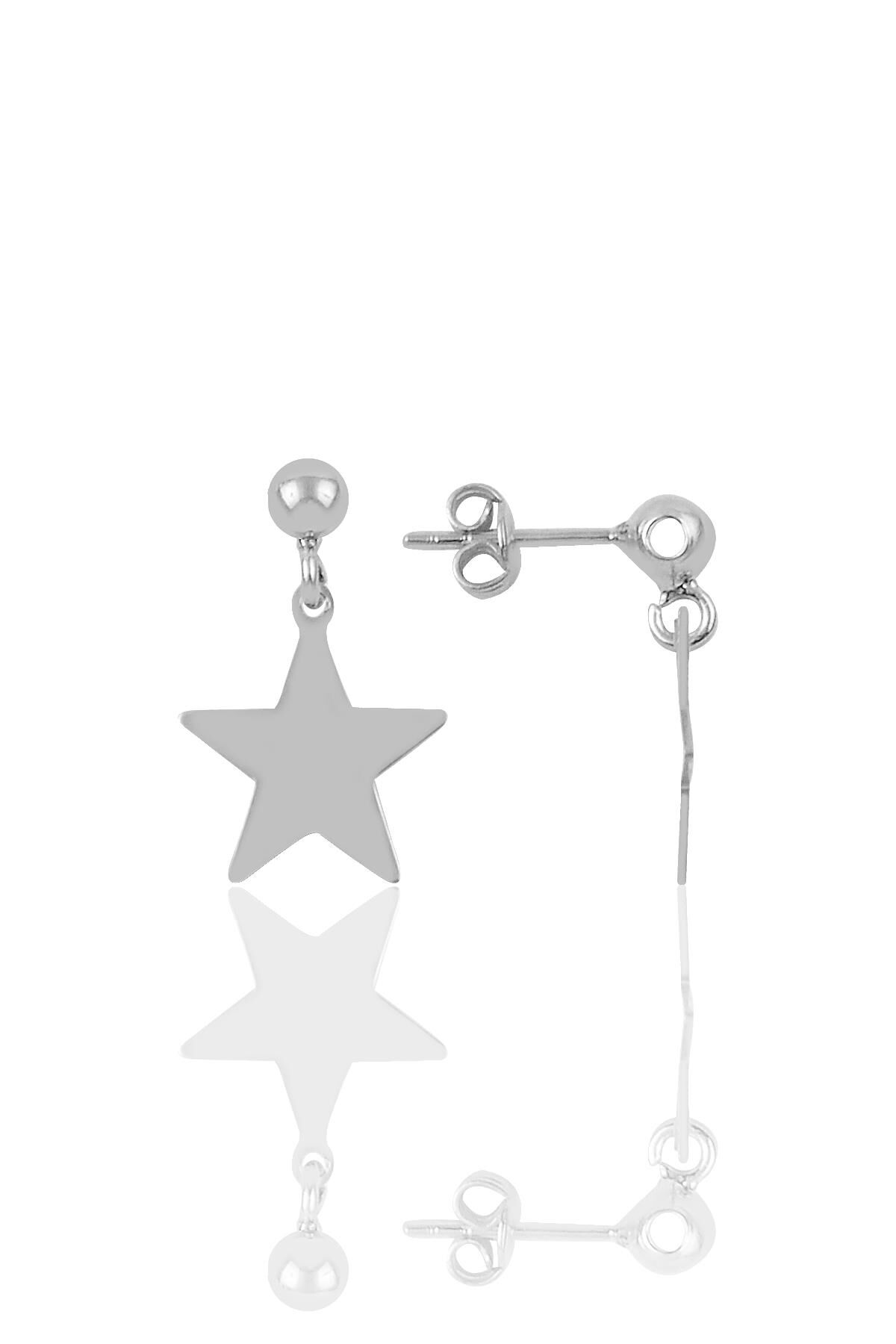 Gümüş rodyumlu yıldız modeli küpe SGTL9849RODAJ