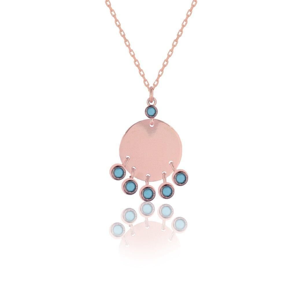 Kleopatra turkuaz taşlı kolye SGTL3762