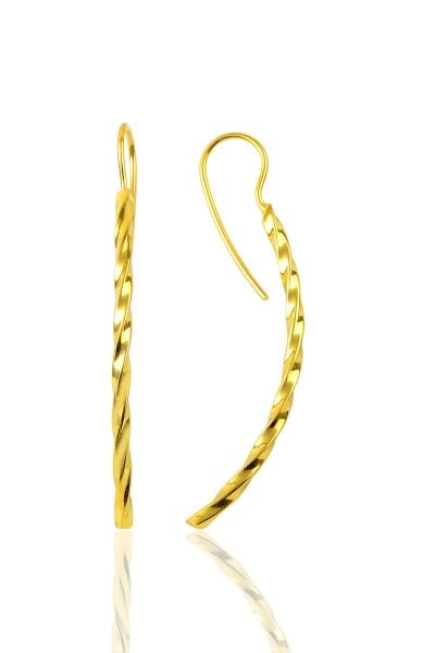 Gümüş  altın rengi uzun çubuk küpe SGTL9654GOLD