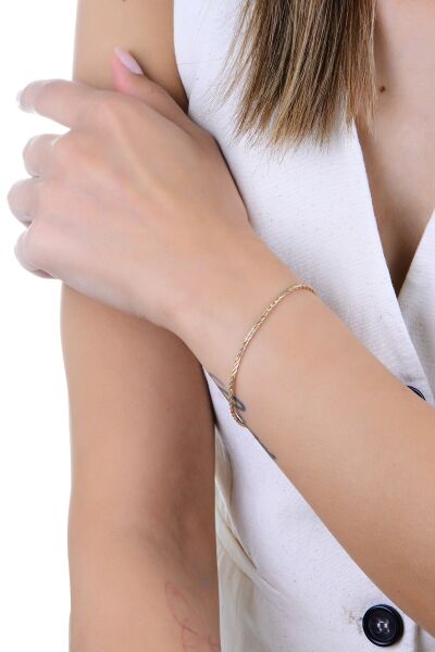 Gümüş altın rose ve rodyumlu renkli italyan bileklik SGTL12942RENKLI