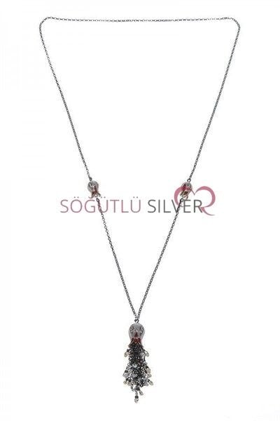 püsküllü uzun mineli lale kolye kolye5417