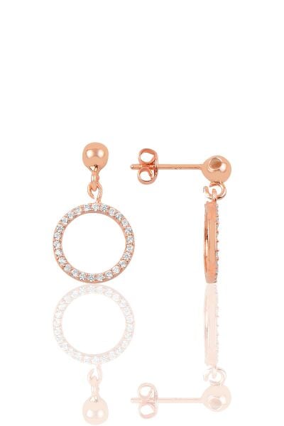 Gümüş daire modeli küpe SGTL9852ROSE