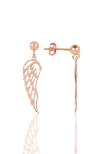 Gümüş kanat modeli küpe SGTL9853ROSE