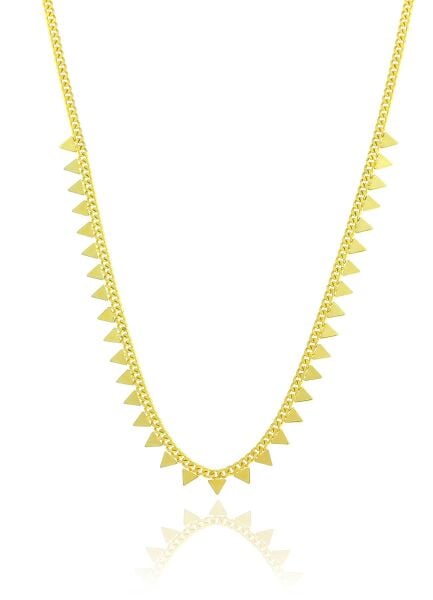 Gümüş altın yaldızlı  gurmet zincirli piramit kolye SGTL10494GOLD