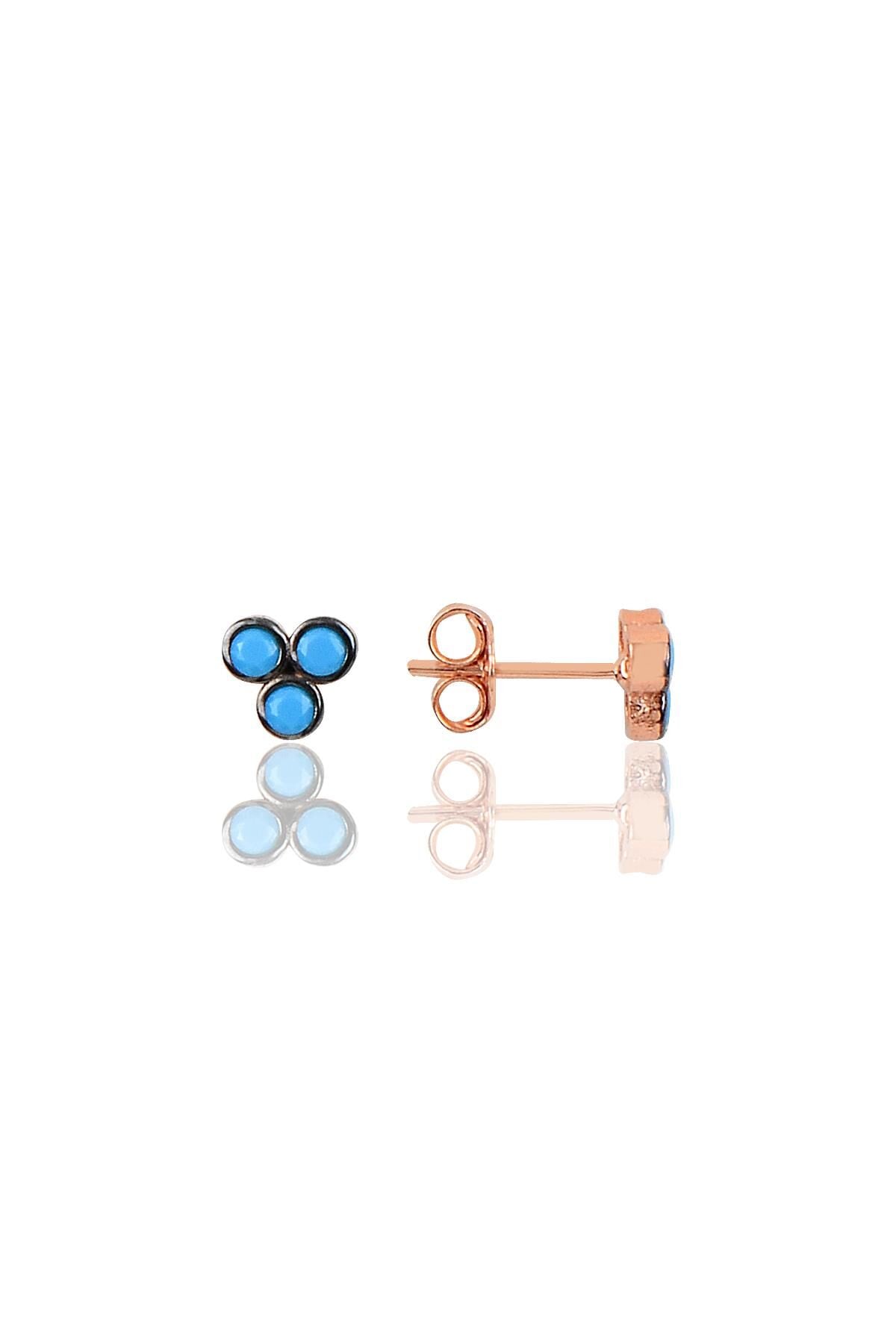 Gümüş mini tria küpe SGTL9880TURKUAZ