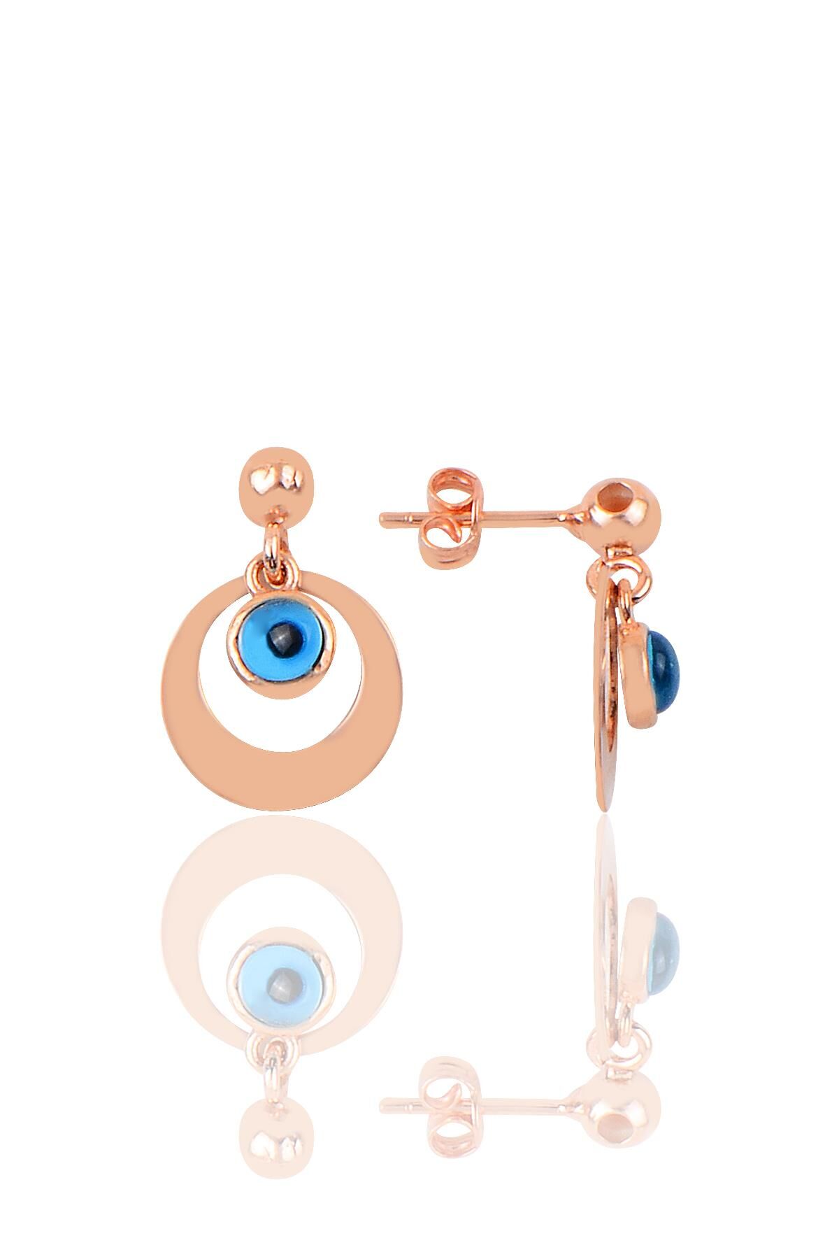 Gümüş nazar boncuk modeli küpe SGTL9856