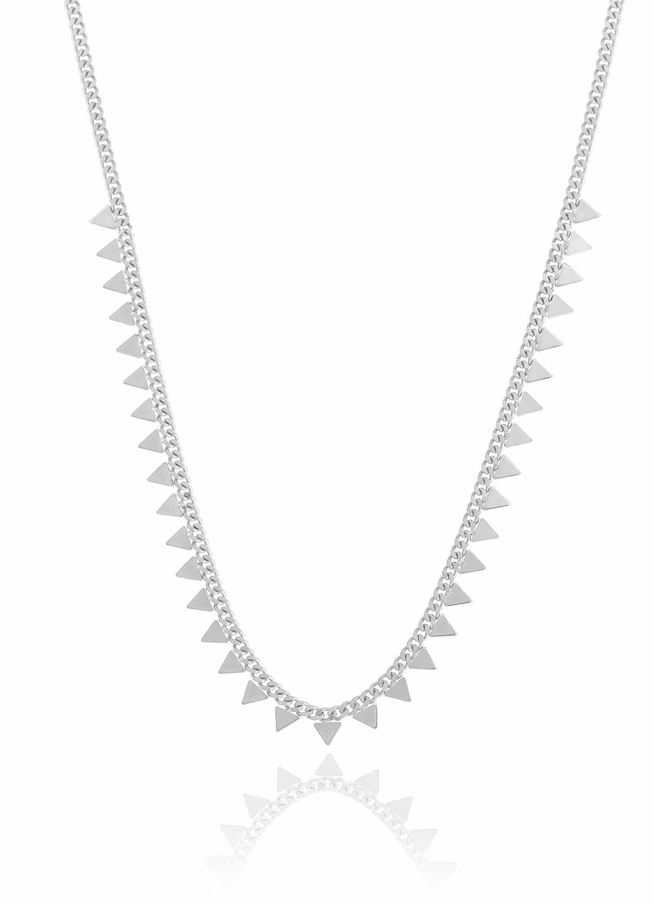 Gümüş rodyumlu gurmet zincirli piramit kolye SGTL10494RODAJ