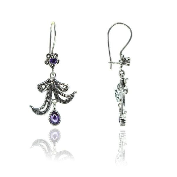 Ametis taşlı telkari küpe SGTL7911