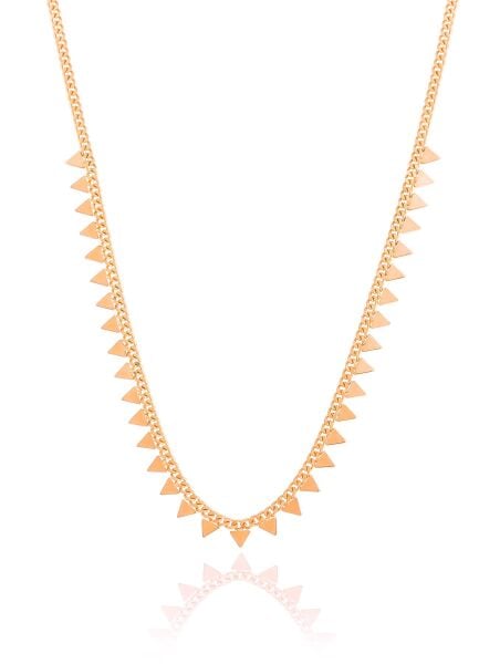 Gümüş rose gurmet zincirli piramit kolye SGTL10494ROSE