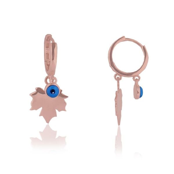 çınar yaprağı ve nazar boncuğu küpe SGTL3773