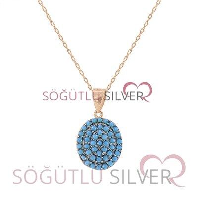 turkuaz taşlı mini üçlü set SGTL2748