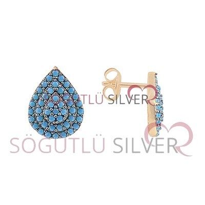 turkuaz taşlı mini üçlü set set8180