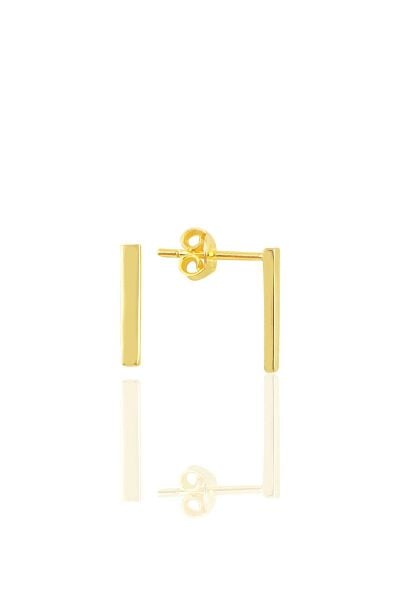 Gümüş altın yaldızlı çubuk küpe SGTL7138GOLD