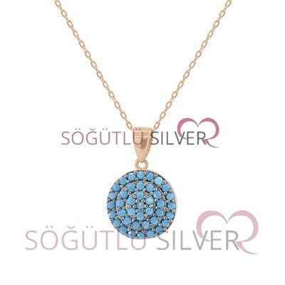 turkuaz taşlı mini üçlü set SGTL2747