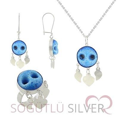 süryani nazar boncuğu üçlü set SGTL2745