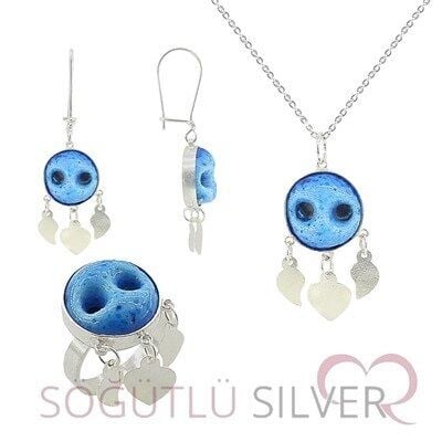 süryani nazar boncuğu üçlü set SGTL2745