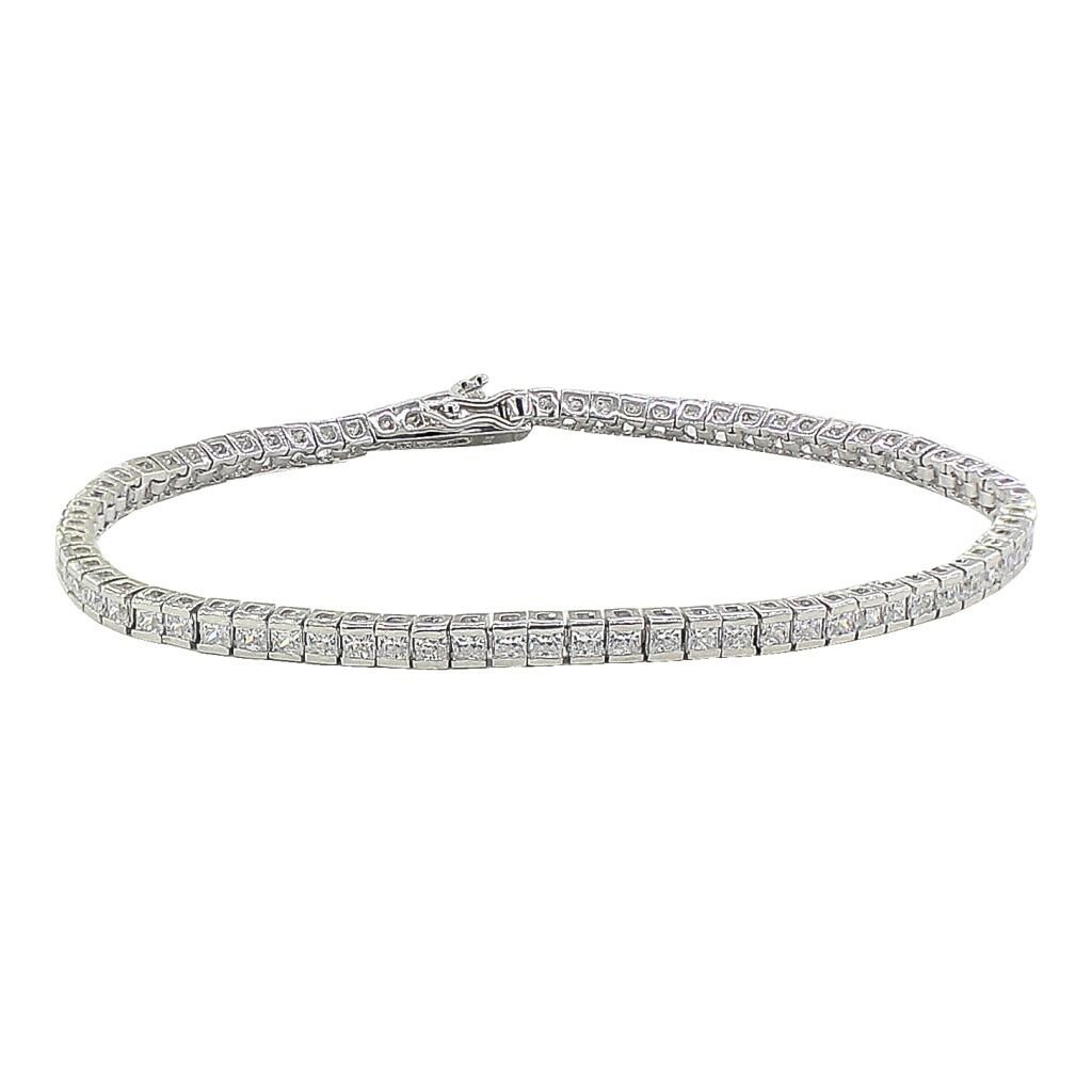 Gümüş baget taşlı su yolu bileklik SGTL2736